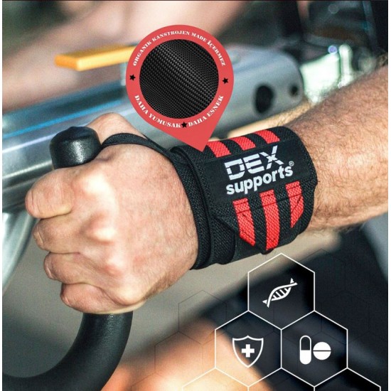 Dex Supports Wrist Wraps Kırmızı Siyah