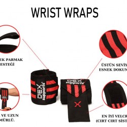 Dex Supports Wrist Wraps Kırmızı Siyah