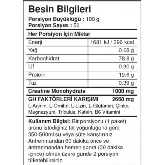 Bigjoy Sports BIGMASSGO GH FACTORS Çilek 50 Servis