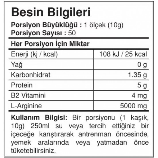 Bigjoy Sports Arginine Powder Limon 500g