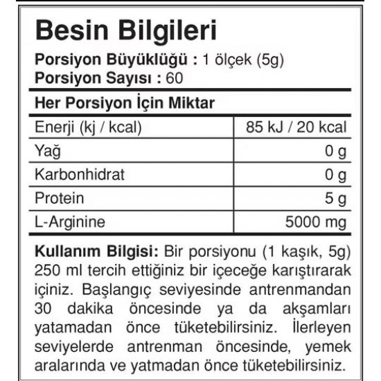 Bigjoy Sports Arginine Powder Aromasız 300g
